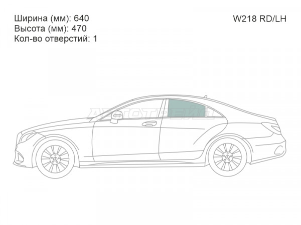 Стекло боковое опускное (Сзади / Слева / Цвет зеленый) Mercedes-Benz CLS-Class 10-17