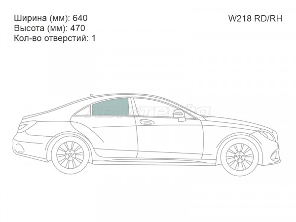 Стекло боковое опускное (Сзади / Справа / Цвет зеленый) Mercedes-Benz CLS-Class 10-17