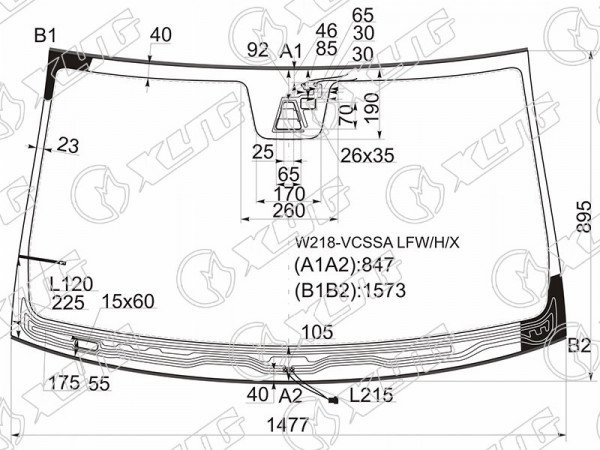 Стекло лобовое с обогревом щеток + дд + камера MERCEDES-BENZ CLS (W218) CPE 11-15