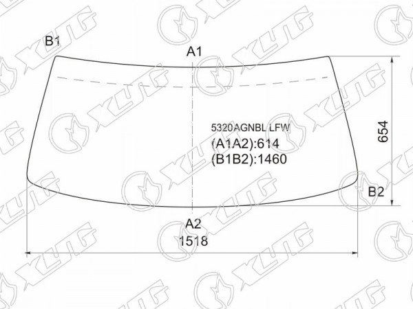 Стекло лобовое в резинку MERCEDES-BENZ E-CLASS W123 77-86