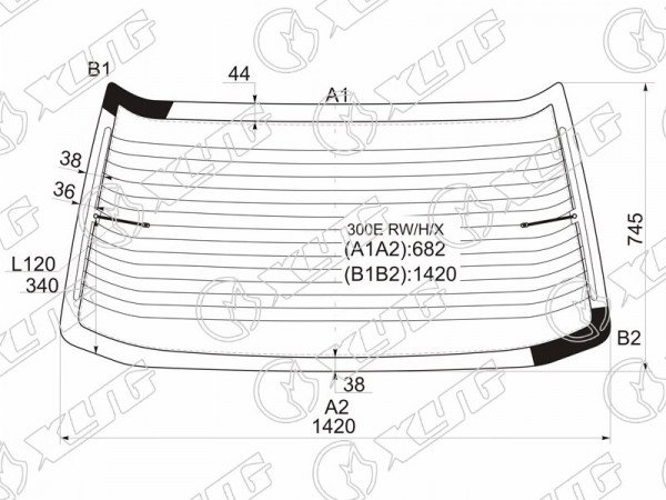 Стекло заднее с обогревом MERCEDES-BENZ E-CLASS W124 4D 86-95
