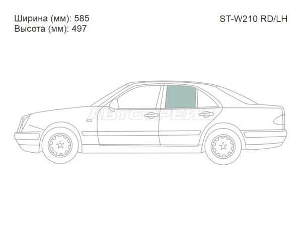 Стекло боковое опускное (Сзади / Слева / Цвет зеленый) Mercedes-Benz E-Class 95-03