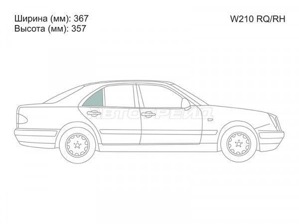 Стекло форточки (Сзади / Справа / Цвет зеленый) Mercedes-Benz E-Class 95-03