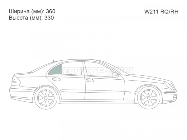Стекло форточки (Сзади / Справа / Цвет зеленый) Mercedes-Benz E-Class 02-09