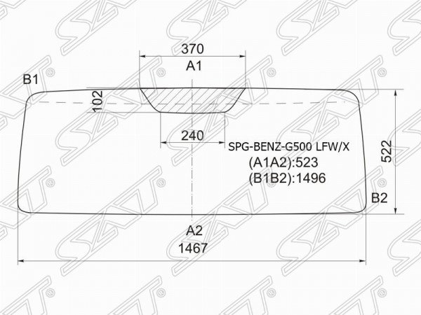 Стекло лобовое в резинку MERCEDES-BENZ G-CLASS W463 3 /5D 80-97