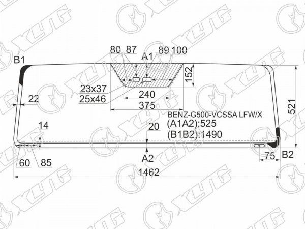 Стекло лобовое + дд в резинку MERCEDES-BENZ G-CLASS W463 3 /5D 97-12
