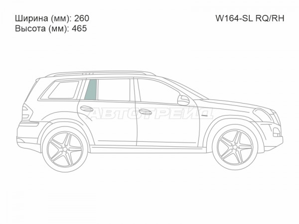 Стекло форточки (Сзади / Справа / Цвет зеленый) Mercedes-Benz GL-Class 06-12