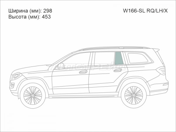 Стекло форточки (Сзади / Слева / Цвет зеленый) Mercedes-Benz GL-Class 12-15  / GLS-Class 15-19