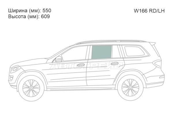 Стекло боковое опускное (Сзади / Слева / Цвет зеленый) Mercedes-Benz M-Class 11-15  / GL-Class 12-15
