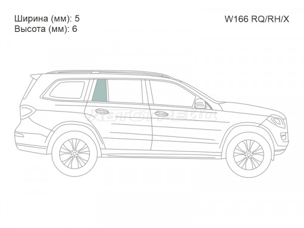 Стекло форточки (Сзади / Справа / Цвет зеленый) Mercedes-Benz M-Class 11-15  / GL-Class 12-15