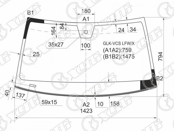 Стекло лобовое + дд MERCEDES-BENZ GLK-CLASS X204 08-15