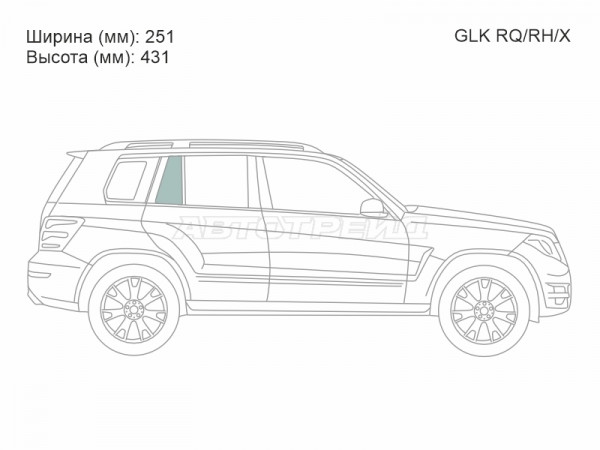 Стекло форточки (Сзади / Справа / Цвет зеленый) Mercedes-Benz GLK-Class 08-15