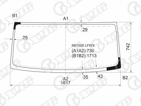 Стекло лобовое MERCEDES-BENZ MB100D /130 VAN 87-95