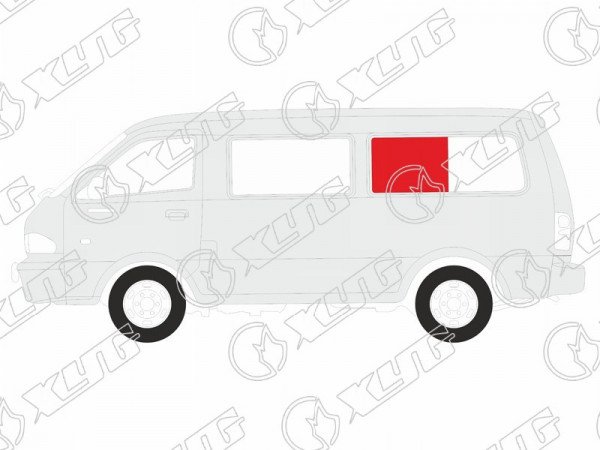 Стекло кузова среднее левое N3 MERCEDES-BENZ MB140 VAN /SSANGYONG ISTANA VAN 95-