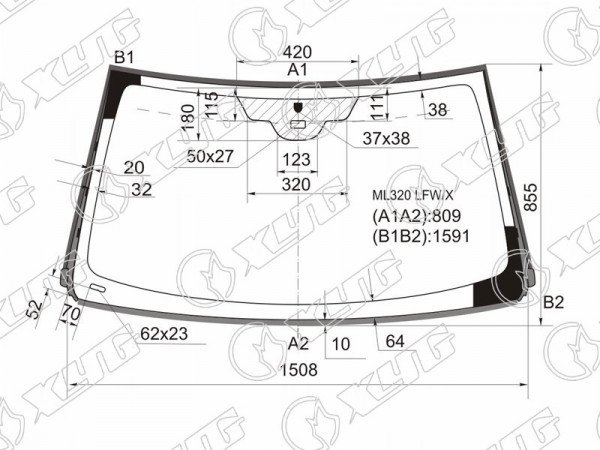 Стекло лобовое + дд MERCEDES-BENZ ML-CLASS W163 97-05