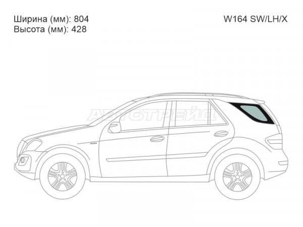 Стекло кузова боковое (не опускное) (Слева / Цвет зеленый) Mercedes-Benz M-Class 05-11