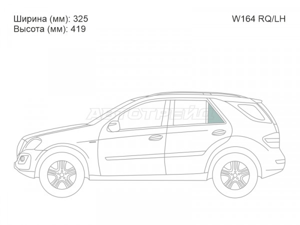 Стекло форточки (Сзади / Слева / Цвет зеленый) Mercedes-Benz M-Class 05-11