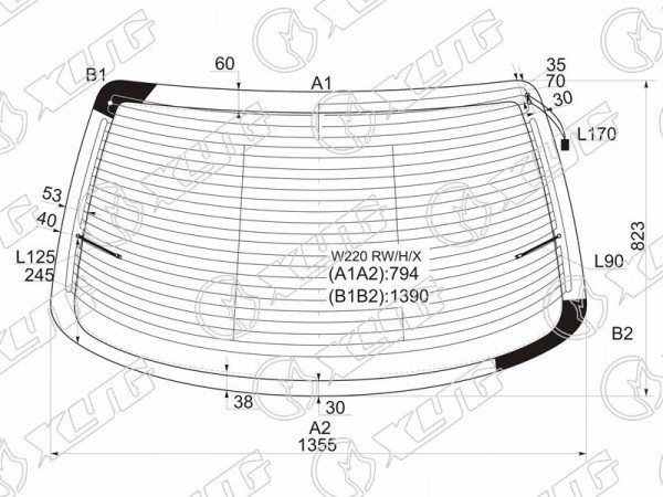Стекло заднее с обогревом MERCEDES-BENZ S-CLASS W220 98-05