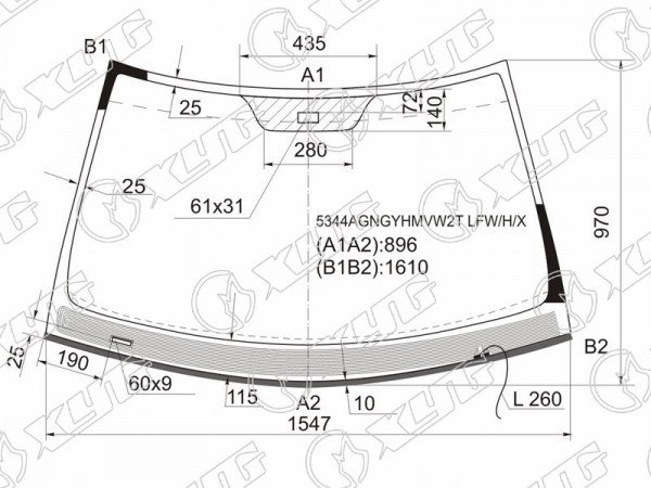 Стекло лобовое с обогревом щеток + дд MERCEDES-BENZ S-CLASS W220 03-05