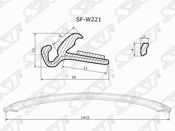 Молдинг лобового стекла нижний MERCEDES-BENZ S-CLASS W221 05-13