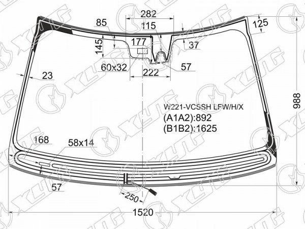 Стекло лобовое с обогревом щеток + дд + камера MERCEDES-BENZ S-CLASS W221 05-09