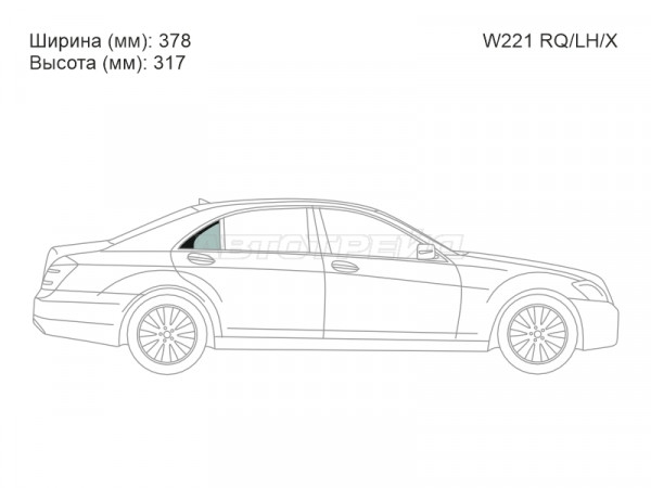 Стекло форточки (Сзади / Справа / Цвет зеленый) Mercedes-Benz S-Class 05-13