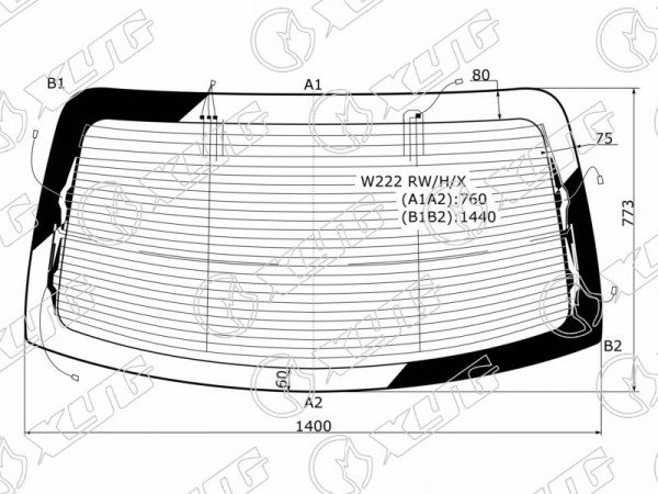 Стекло заднее c обогревом MERCEDES-BENZ S CLASS W222 13-20