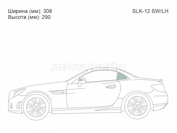 Стекло кузова боковое (не опускное) (Слева / Цвет зеленый) Mercedes-Benz SLK-Class 11-16