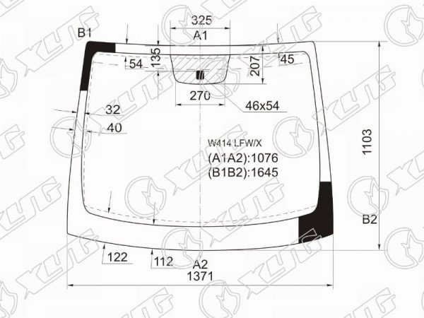 Стекло лобовое MERCEDES-BENZ VANEO W414 01-06