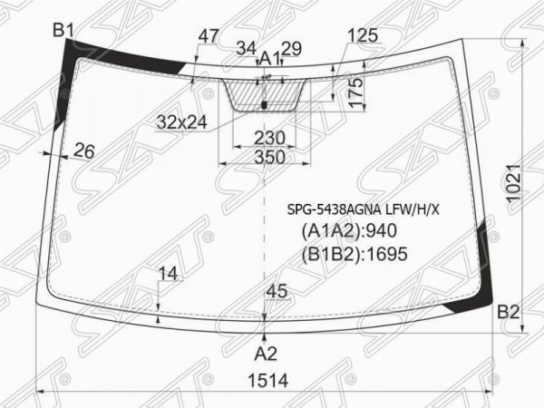 Стекло лобовое + антенна MERCEDES-BENZ VITO /VIANO W639 03-