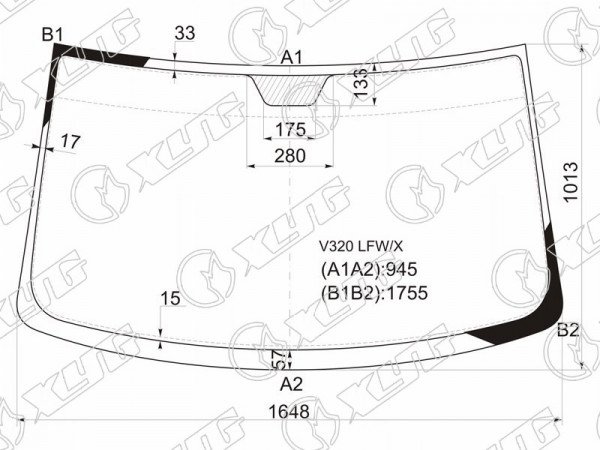 Стекло лобовое MERCEDES-BENZ V-CLASS /VITO W638 96-03