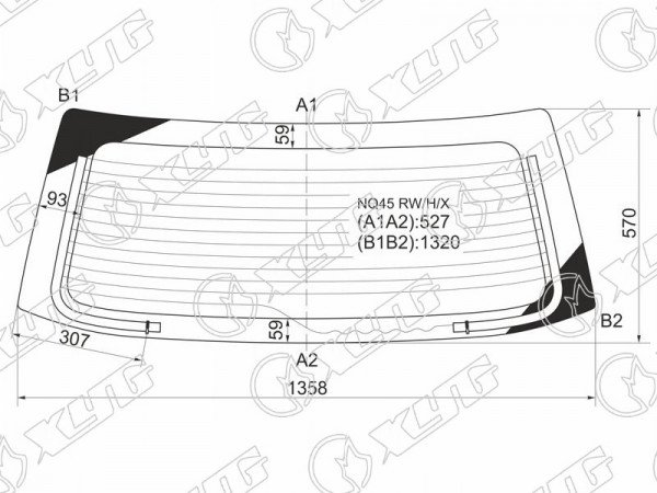 Стекло заднее с обогревом MITSUBISHI OUTLANDER CU#W 01-05