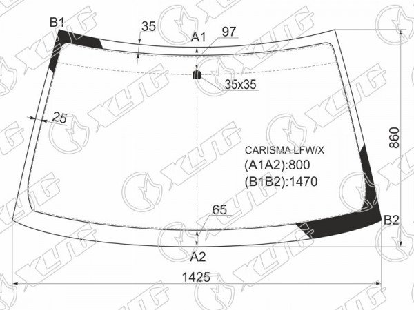 Стекло лобовое Mitsubishi Carisma 95-04