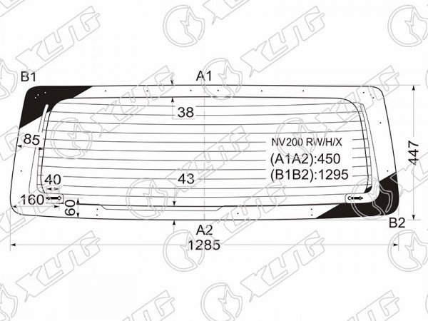 Стекло заднее с обогревом NISSAN NV200 VANETTE 09-  /MITSUBISHI D:3 11-