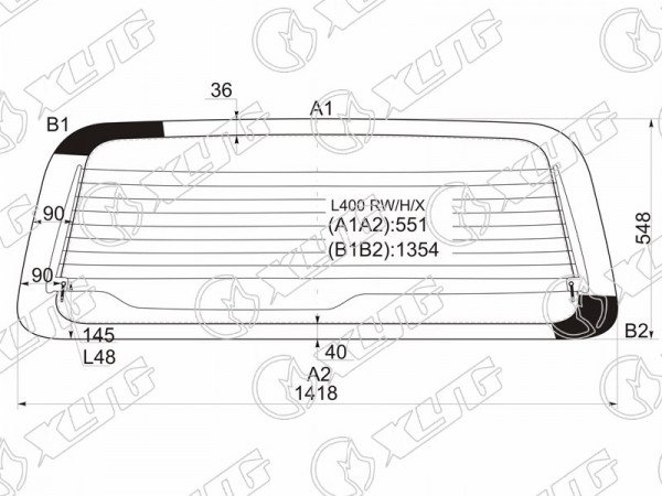 Стекло заднее с обогревом MITSUBISHI DELICA VAN 94-07