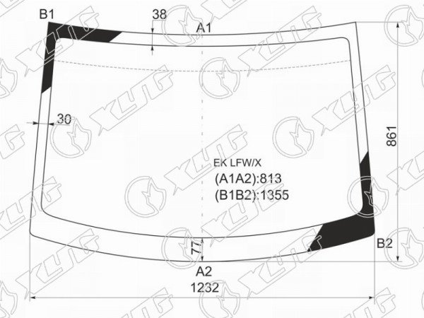 Стекло лобовое Mitsubishi eK Active 04-06  / eK Sport 02-06