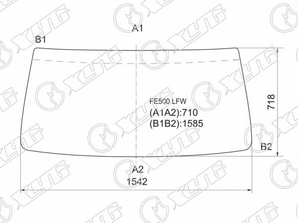 Стекло лобовое в резинку MITSUBISHI CANTER STANDART BODY 94-03