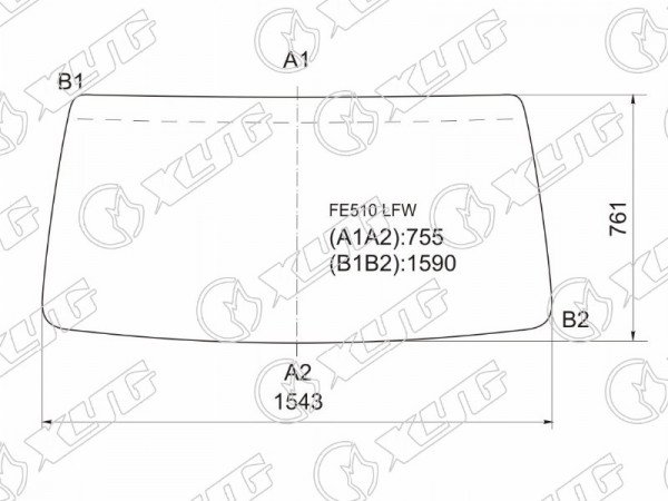 Стекло лобовое Mitsubishi Fuso Canter FE5 93-02  / Fuso Canter FE6 93-02