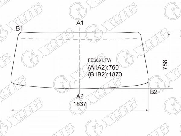 Стекло лобовое в резинку MITSUBISHI CANTER WIDE-BODY TRUCK 94-03