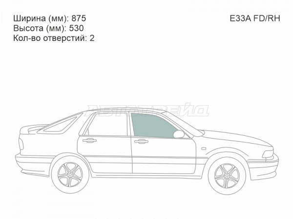 Стекло боковое опускное (Спереди / Справа / Цвет зеленый) Mitsubishi Eterna 88-92  / Galant 87-92