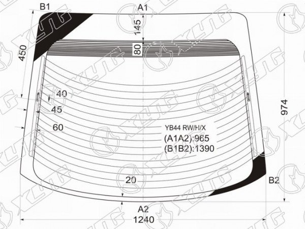 Стекло заднее с обогревом MITSUBISHI GALANT 5D HBK 92-96