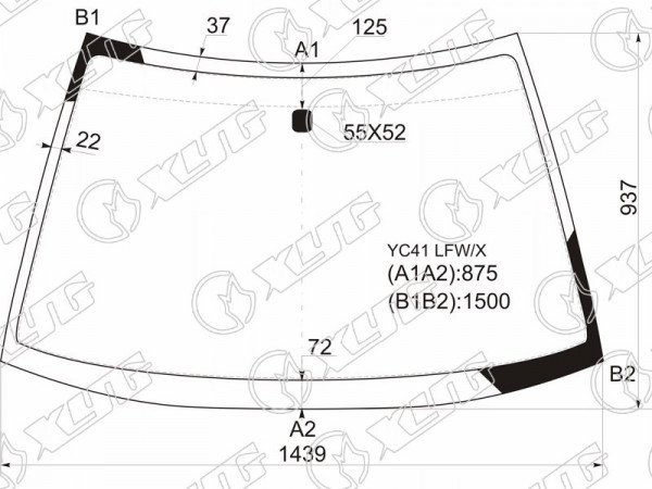 Стекло лобовое MITSUBISHI GALANT /LEGNUM 4 /5D SED /WGN 96-02