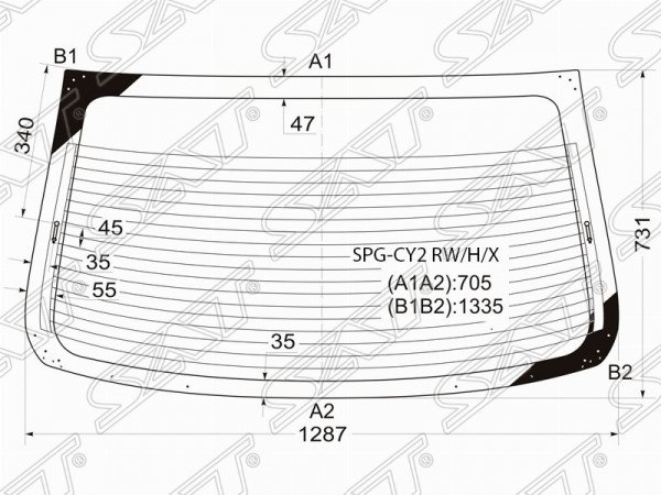 Стекло заднее с обогревом MITSUBISHI LANCER X 4D SED 07-18