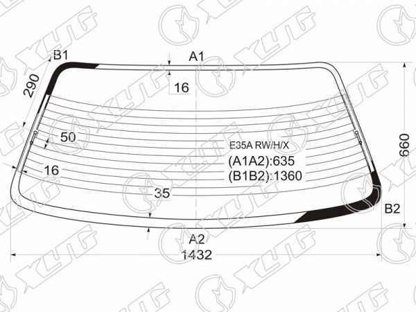 Стекло заднее с обогревом MITSUBISHI GALANT 4D 87-92