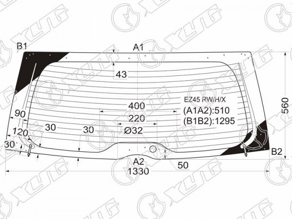 Стекло заднее с обогревом MITSUBISHI GRANDIS NA4W 03-09