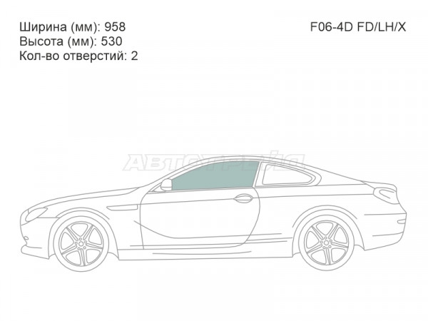 Стекло боковое опускное (Спереди / Слева / Цвет зеленый) BMW 6-Series 11-18