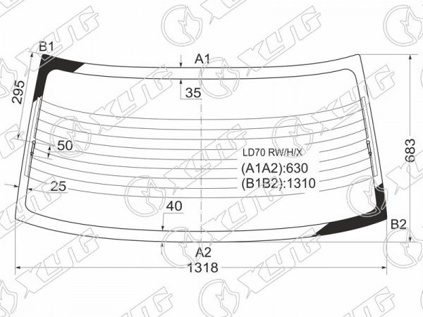 Стекло заднее с обогревом MITSUBISHI LANCER 4D SED 91-95