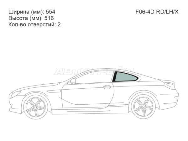 Стекло боковое опускное (Сзади / Слева / Цвет зеленый) BMW 6-Series 11-18