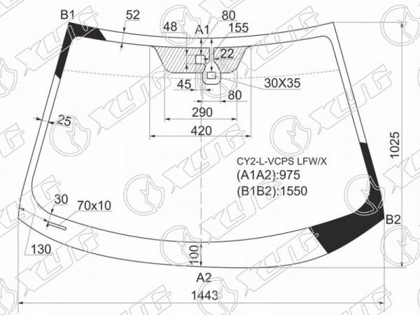 Стекло лобовое (Датчик дождя) Mitsubishi Lancer 07-17  / Lancer Evolution 07-17