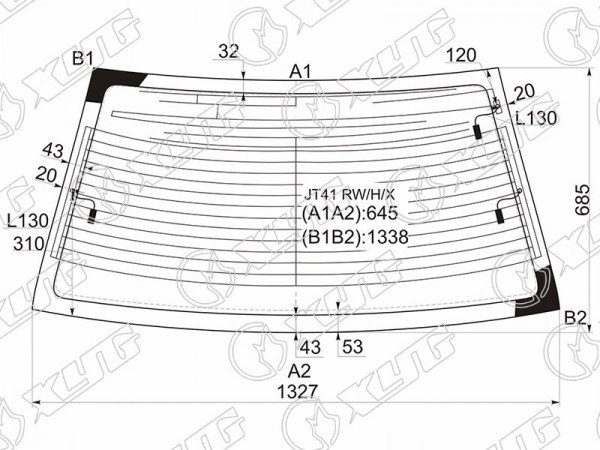 Стекло заднее (Цвет зеленый / Обогрев / Антенна / 4D SED) Mitsubishi Lancer 02-10  / Lancer Cedia 00-03